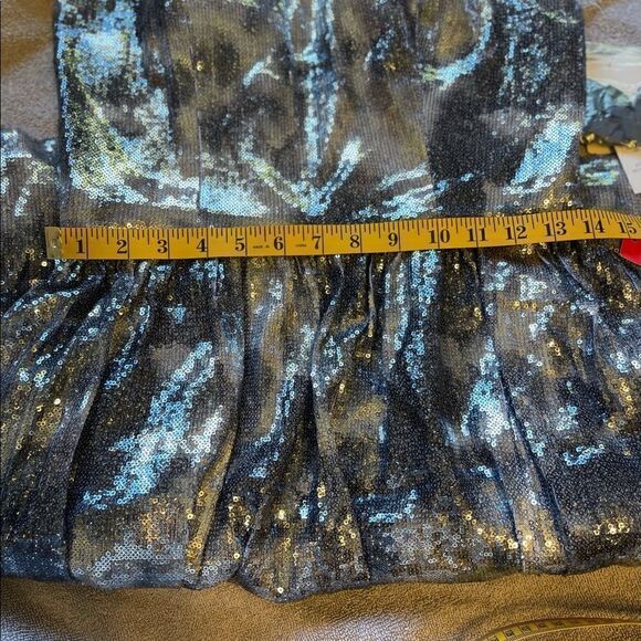 ADRIANNA PAPELL Sequins Party Strapless Fit and Flare Silver Mini Dress.Size 8 - Picture 15 of 16